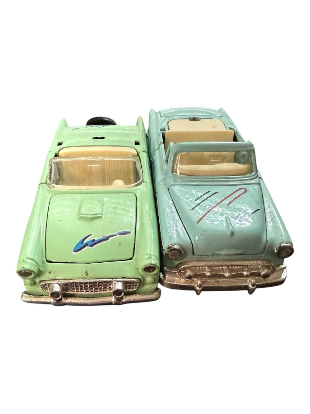 Welly Diecast Vintage Style Convertible Cars Lot of 2 1950s Thunderbird Inspired